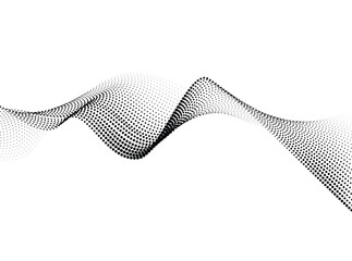 Blending Halftone line wave background. wavy shape black gray background design. 
