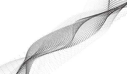 Blending Halftone line wave background. wavy shape black gray background design. 