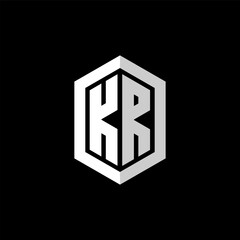 KR letter hexagonal logo