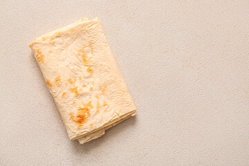 Fresh lavash on light background