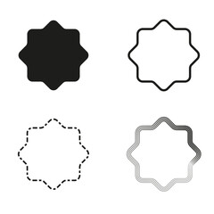 plaque, banner and seal. Precious metal badge, label and tag icon. Vector illustration.