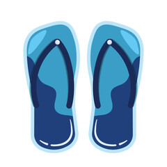 Flip Flop Sandals Slippers Animated Cartoon for Summer Doodle Vector Illustration