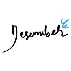December hand lettering element