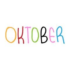 October colorful hand lettering