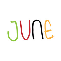 Obraz premium June colorful hand lettering