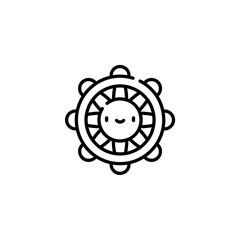dharma wheel icon with black color