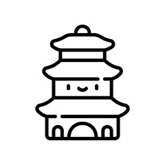 pagoda icon with black color