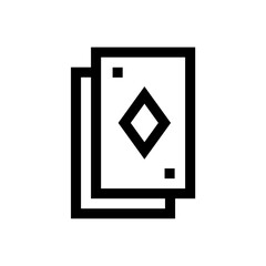 diamond drawing poker card icon with black color