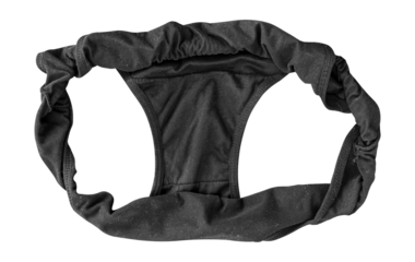 Black women panties rolled up and twisted