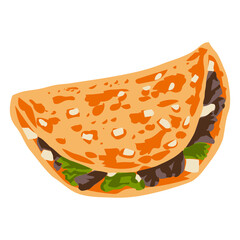 Tacos Birria Taco Quesabirria Quesadilla Drawing Art Illustration Flat Design