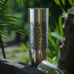 A beautifully crafted bamboo tumbler