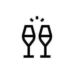 toast glass icon with black color