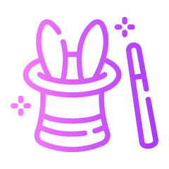 magic trick Line Gradient Icon