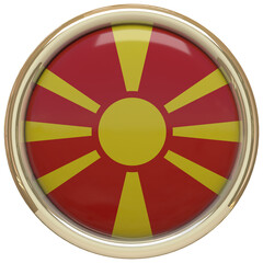 Badge with the North Macedonian flag isolated on transparent background