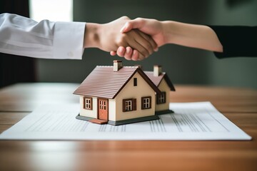 AI generated: Real Estate Agent Negotiating Home Purchase Agreement for Legal Contract Signing