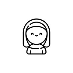 nun icon with black color
