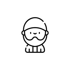 male muslim icon with black color