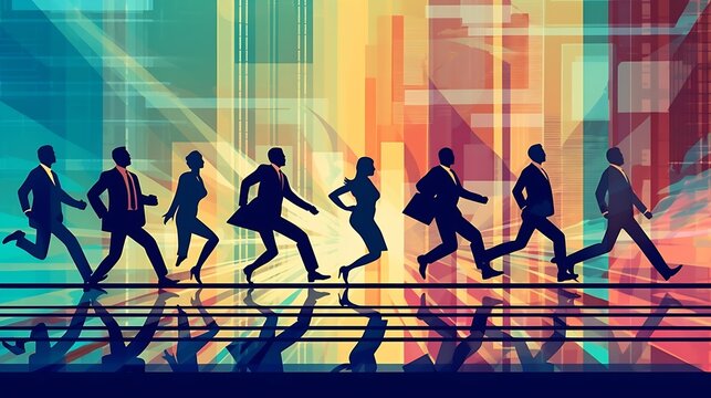 AI generated: Winning the Race - Competition and Success in Business Illustration