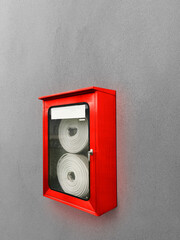 Fire hose cabinets in office buildings to prepare fire protection.