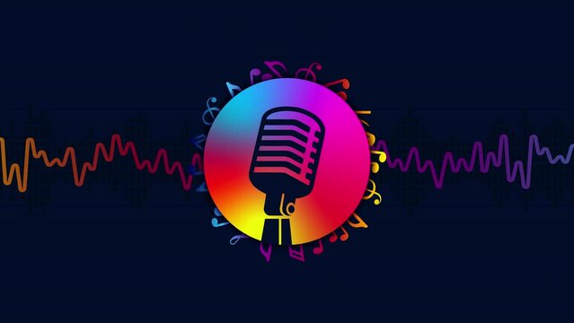 Colorful podcast intro logo animation for social media channel