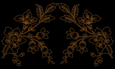 This is Embroidery  pattern  Design Gold color .