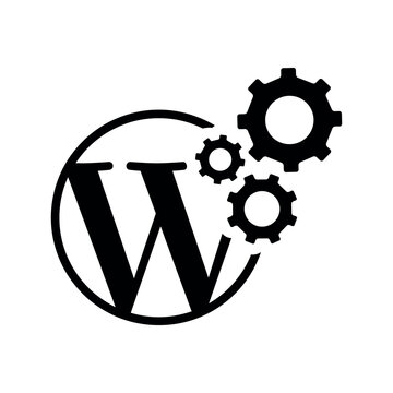Wordpress Optimization Flat Black Icon Isolate On White Background Vector Illustration | Seo Icons