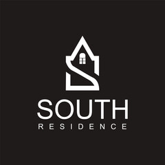 Initial S letter logo with building construction