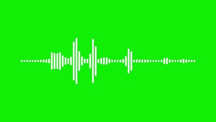 4k abstract music sound wave or audio wavefrom isolated on green screen background.Line digital minimalist voice and soundtrack wave equalizer.Shape line volume or speech symbol animated background.