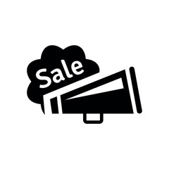Sales Promotion Flat Black Icon Isolate On White Background Vector Illustration | Seo Icons