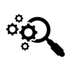 Search Engine Optimization Flat Black Icon Isolate On White Background Vector Illustration