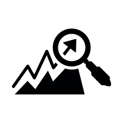 Search Analytics Flat Black Icon Isolate On White Background Vector Illustration | Seo Icons