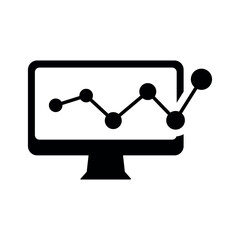 SEO Monitoring Flat Black Icon Isolate On White Background Vector Illustration | Seo Icons