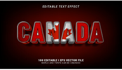 canada 3d style text effect