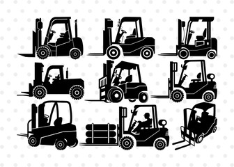 Forklift SVG, Forklift Silhouette, Lift Truck Svg, Construction Vehicle Svg, Electric Forklift Svg, Forklift Icons Svg, Heavy Equipment Svg, Forklift Bundle
