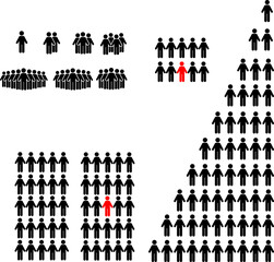 Persons symbol for your infographics. pictogram and stick figure infographic