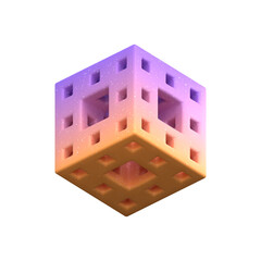 3d rendering - Abstract Gradient Object art, geometric shapes