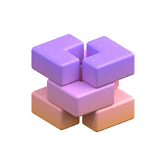 3d rendering - Abstract Gradient Object art, geometric shapes