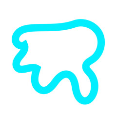 Blue Blob Outline Element