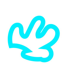 Blue Blob Outline Element