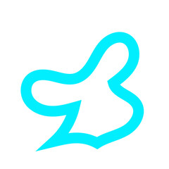 Blue Blob Outline Element