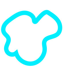 Blue Blob Outline Element