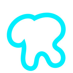 Blue Blob Outline Element