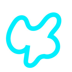 Blue Blob Outline Element