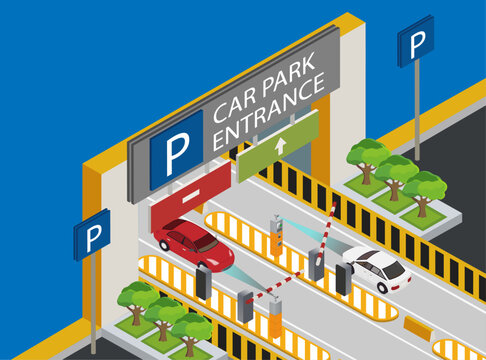 Barrier-free parking for parkers. Smart LPR Camera Parking System Solutions. Automated License Plate Recognition Parking Lot. Monitoring and Managing Parking Lots. Vector.