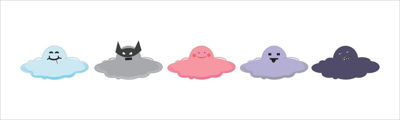 cute cloud animation with white background
