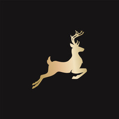 Elegant Gold Deer logo vector illustration