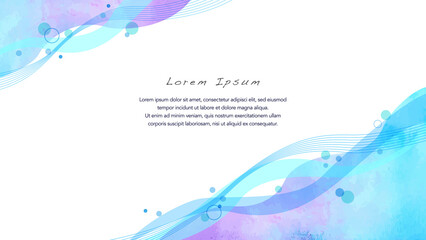 透明水彩タッチの波イメージの背景	
