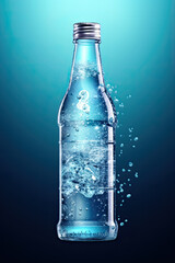 Water Bottle Mock-Up. Blank Label Generative AI
