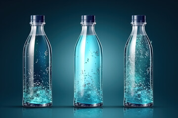 Water Bottle Mock-Up. Blank Label Generative AI