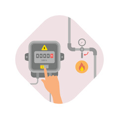 Earthquake emergency safety rules and instruction vector illustration. Turn off and disconnect electricity, gas and water
